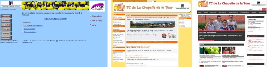 Evolution des sites 2